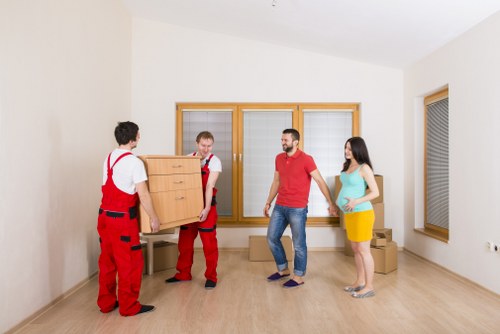 Packed household items ready for transport during a local move