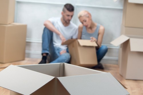Commercial moving team planning a business relocation in Brompton