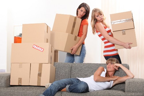 Packing office equipment for relocation in Brompton
